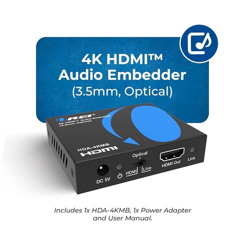 جهاز تضمين الصوت OREI 4K HDMI، جهاز إدخال الصوت التناظري الرقمي Audi + DVI إلى HDMI يدعم TOSLINK بصري 3.5 مم جاك AUX إدخال الصوت 4K60 هرتز 18 جيجابت في الثانية HDR HDCP2.2 in Saudi Arabia