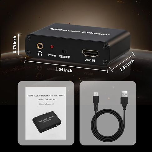 HDMI ARC Audio Extractor, ARC Audio Extractor,Digital to Analog Converter with Optical, Coaxial, RCA & 3.5mm Output, Supports 192KHz, 5.1 Surround Sound for TV and Speakers, Plug-and-Play in Saudi Arabia