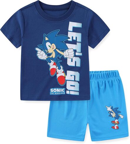 Sega Sonic the Hedgehog Boys Shirt Shirt Shirt ومجموعة قصيرة للأطفال الكبار in Kuwait