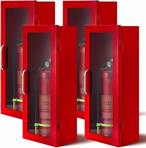 Zonon 1 Pcs Fire Extinguisher Cabinet Wall & Surface Mount 24-3/4 H x 10-1/4 W x 6-3/4 D Red Steel Fire Extinguisher Box Holder Case with Handle for Indoor Outdoor in Saudi Arabia