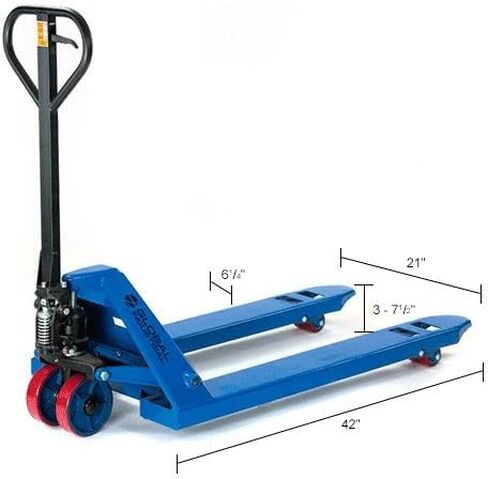 Global Industrial High Capacity Narrow Fork Pallet Jack Truck with 21" W x 42" L Forks, 6600 Lb. Capacity, Manual Pallet Truck for Warehouse, Manufacturing and Retail in Kuwait