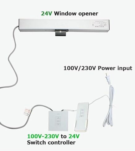 Electric Window Opener Actuator, Automatic Swing Door Closer for Casement Windows & Skylights, 400mm Roof Vent Control, Ideal for Commercial Use in Saudi Arabia