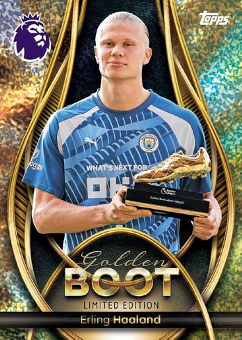 Topps Premier League 2026 - الإصدار الأول - Golden Boot Tin - يحتوي على 57 بطاقة بما في ذلك 7 بطاقات Golden Boot LE الحصرية in Kuwait