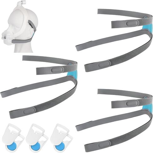 مجموعة أغطية الرأس البديلة لأغطية الرأس F30i مع مقاطع مغناطيسية - حزام أغطية الرأس متوافق مع أقنعة Airfit F30i/AirTouch F30i (2 غطاء الرأس+ 4 مقاطع) in Kuwait