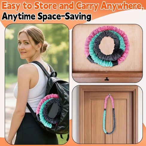 3.4lb Soft Spring Fitness Hoop for Adults, Scientifically Weighted, with Resistance Band, Soft Fabric Padding (Comfort & Protection), Full Body Exercise Equipment for Weight Loss in Saudi Arabia