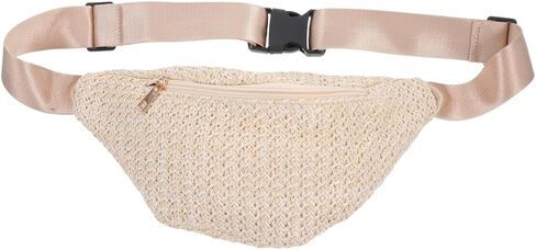 Fanny Pack Summer Waist Bag, Imitation Straw Woven Crossbody Chest Pouch, 12.20 x 6.29 x 0.78 Inch in Saudi Arabia