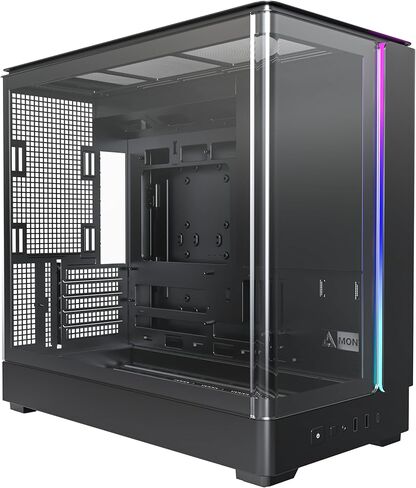 حقيبة ألعاب MONTECH King 95 PRO مزدوجة الحجرة ATX Mid-Tower للكمبيوتر الشخصي، تدفق هواء عالي، لوحات بدون أدوات، واجهة زجاجية قوية منحنية، ستة مراوح ARGB PWM مثبتة مسبقًا مع محور مروحة، King 95 PRO أسود US in Kuwait