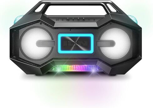 Ion Party Rocker Go Portable Bluetooth Boombox Speaker with Party Lights, Battery, 3.5" Speakers, FM Radio, USB Charge Port, App, Water-Resistant, 60W (Renewed) in Saudi Arabia