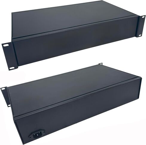 PROCRAFT ARBN-2U-10-V 2U 10 بوصة عميق بالكامل من الألومنيوم 19 بوصة صندوق مشروع مثبت على حامل - صنع في الولايات المتحدة الأمريكية - اختر التكوين المطلوب (واجهة فارغة، 1 ظهر IEC مع موصل) in Saudi Arabia