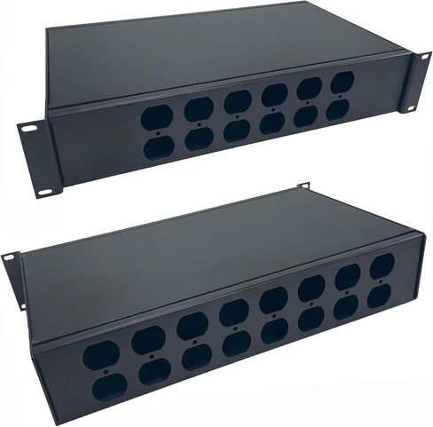 PROCRAFT ARBN-2U-10-V 2U 10 بوصة عميق بالكامل من الألومنيوم 19 بوصة صندوق مشروع مثبت على حامل - صنع في الولايات المتحدة الأمريكية - اختر التكوين المطلوب (واجهة فارغة، 1 ظهر IEC مع موصل) in Saudi Arabia