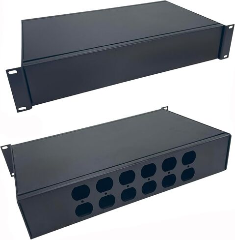 PROCRAFT ARBN-2U-10-V 2U 10 بوصة عميق بالكامل من الألومنيوم 19 بوصة صندوق مشروع مثبت على حامل - صنع في الولايات المتحدة الأمريكية - اختر التكوين المطلوب (واجهة فارغة، 1 ظهر IEC مع موصل) in Saudi Arabia