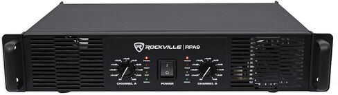 Rockville RSG15.28 Bundle: (2) Dual 15 in 3-Way 8-Ohm Passive DJ/Pro PA Speakers 3000W Peak/1500W RMS Each, RPA9 2-Channel Power Amplifier, 3-Items in Saudi Arabia