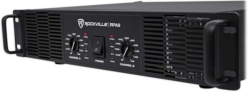 Rockville RSG15.28 Bundle: (2) Dual 15 in 3-Way 8-Ohm Passive DJ/Pro PA Speakers 3000W Peak/1500W RMS Each, RPA9 2-Channel Power Amplifier, 3-Items in Saudi Arabia