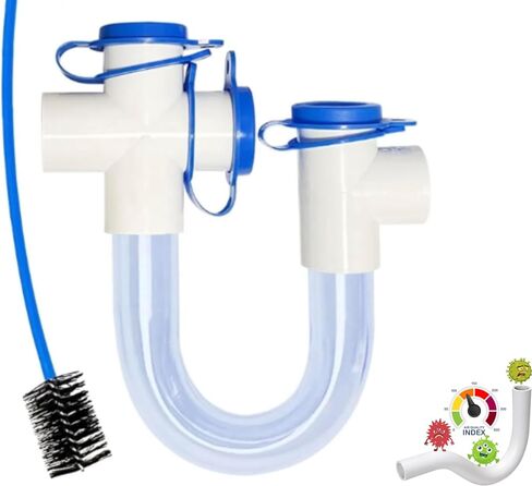 Clear Condensate Trap 3/4 SCH40 With Cleaning Brush, Next Level PVC U Trap With Easy Clean Ports Essential Component To Ensure Optimal Performance Of Your HVAC System. ECWB (10) in Kuwait