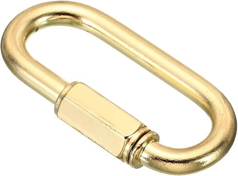 PATIKIL 4mm Copper Chain Quick Links, Screw Locking Chain Connector Oval Snap in Ring Hook Clips for Chandelier Backpack Tent, 44 lbs Brass Tone in Saudi Arabia