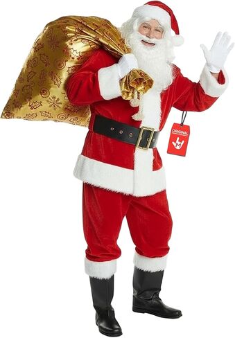 Morph Santa Claus Costume For Men - Professional Santa Suit Outfit For Adults - Holiday Party Dress Up Costume in Saudi Arabia