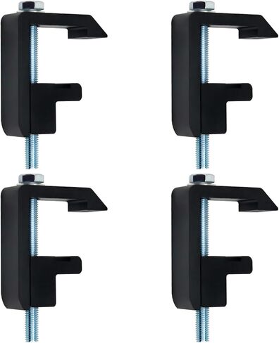 New Pack of 4 Heavy Duty Aluminum Alloy Truck Cap Topper Camper Shell Mounting Clamps Compatible With 05+ Tacoma 07+ Tundra w/Cargo Rails, No Drill Utility Track System Clips, Silver Surface in Kuwait