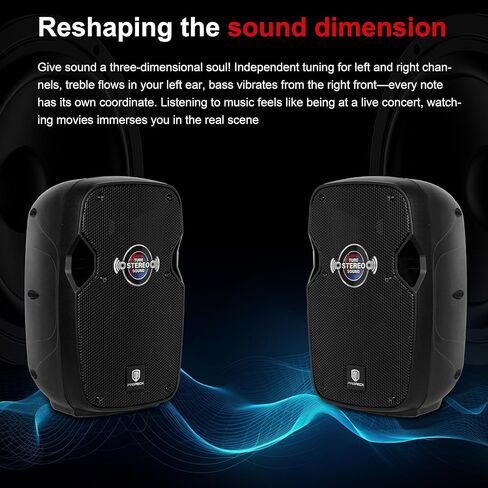 PRORECK 8-Inch Stereo Speakers, 650W Peak Power Bluetooth PA Speaker, with Wired Microphone, Speaker Stands & Remote – Portable DJ Speaker for Parties, Events, Karaoke in Saudi Arabia