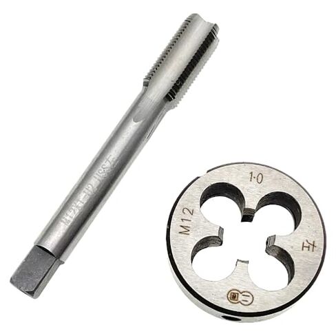 M12 x 1 Tap Die Set LH Left Hand M12x1 Tap & Die Threading Milling Straight Fluted Machine, M12x1 Thread Tap Set Round Die Left Hand M12 x 1 Tap and Die LH in Saudi Arabia