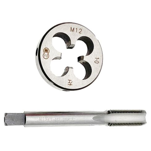 M12 x 1 Tap Die Set LH Left Hand M12x1 Tap & Die Threading Milling Straight Fluted Machine, M12x1 Thread Tap Set Round Die Left Hand M12 x 1 Tap and Die LH in Saudi Arabia