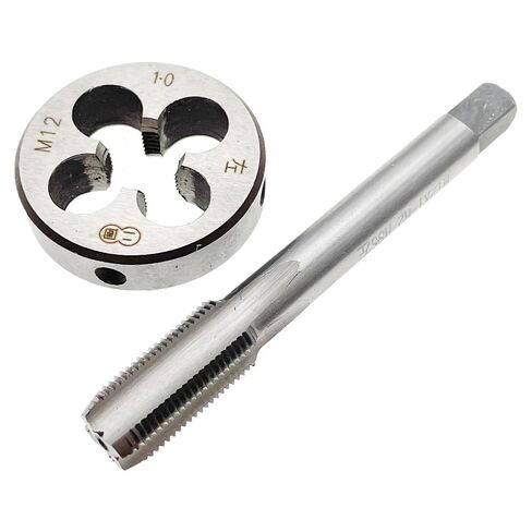 M12 x 1 Tap Die Set LH Left Hand M12x1 Tap & Die Threading Milling Straight Fluted Machine, M12x1 Thread Tap Set Round Die Left Hand M12 x 1 Tap and Die LH in Saudi Arabia