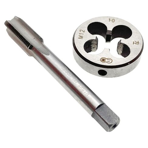 M12 x 1 Tap Die Set LH Left Hand M12x1 Tap & Die Threading Milling Straight Fluted Machine, M12x1 Thread Tap Set Round Die Left Hand M12 x 1 Tap and Die LH in Saudi Arabia