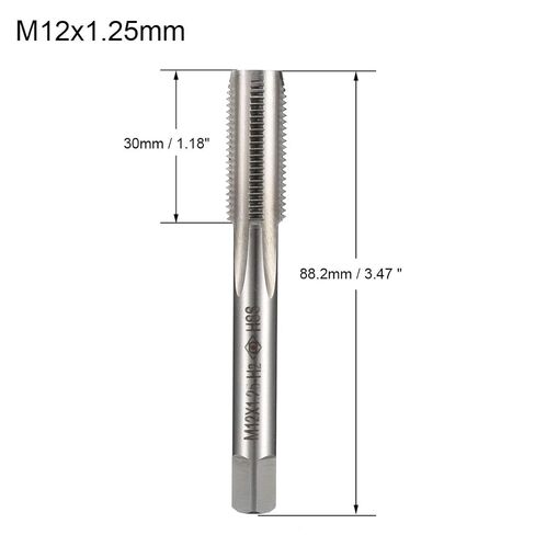 Metric Machine Tap M12 x 1.25mm H2 H2 High Speed Steel 4 Straight Flutes Screw Tapping Threading Machinist Repair DIY Tool in Saudi Arabia