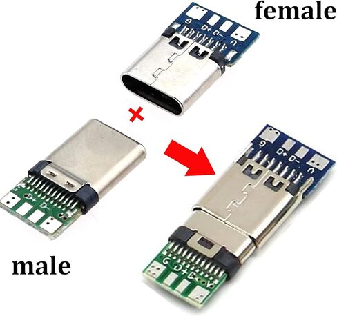 10PCS USB C Male Breakout Board– Type C Male Plugs Breakout Board for Soldering, High-Speed USB C Breakout Module in Saudi Arabia