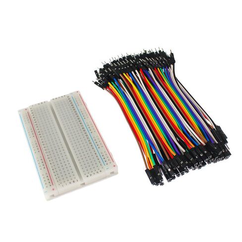 Breadboard Jumper Wires Kit Include 400 Tie Points Breadboards Male-Female 10CM 40Pin Jumper Wire in Saudi Arabia