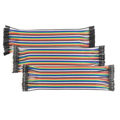 Fielect 120Pcs Dupont Jumper Wires 50CM Breadboard Jumper Wires Multicolored Dupont Wire 40Pin Male to FemaIe, Male to Maie, Female to FemaIe Breadboard Jumper Ribbon Cables in Saudi Arabia