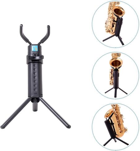 حامل ساكسفون ألتو ساكسفون محمول قابل للطي من Veemoon، حامل عرض أدوات أسود للمنزل والسفر in Kuwait