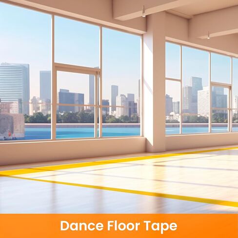 TAPEBEAR Floor Tape Yellow Vinyl Tape 3" x 36 yds, Floor Caution Marking Dance Splicing Tape Safety Warning Stripe Abrasion-Proof Waterproof for Gym, Warehouse, Traffic Signage, Color Coding in Saudi Arabia