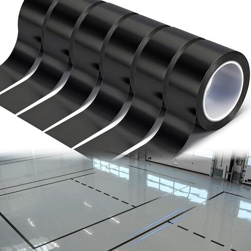 Pangda 6 Rolls 2" x 33 Yards Black Floor Marking Tape and Dance Splicing Tape Warning Safety Durable Non-Abrasive for Social Distancing, Gyms Athletics Restaurant Equipment and More in Saudi Arabia
