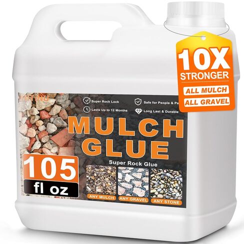 غراء الصخور للمناظر الطبيعية، 105 أونصة سائلة - رابط قوي للحصى ولاصق حجري للممرات والباحات والممرات، غراء نشارة سريع الجفاف للصخور والحصى ومثبتات الجرانيت المتحللة in Kuwait