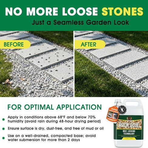 Vollence 166OZ Rock Glue for Landscaping,Mulch Glue Strong Adhesion of Pea Gravel Stabilizer Binder, Non-Toxic Weather-Resistant Mulch Lock Gravel Binder for Pebble,Pine Straw, Landscape Edging in Saudi Arabia