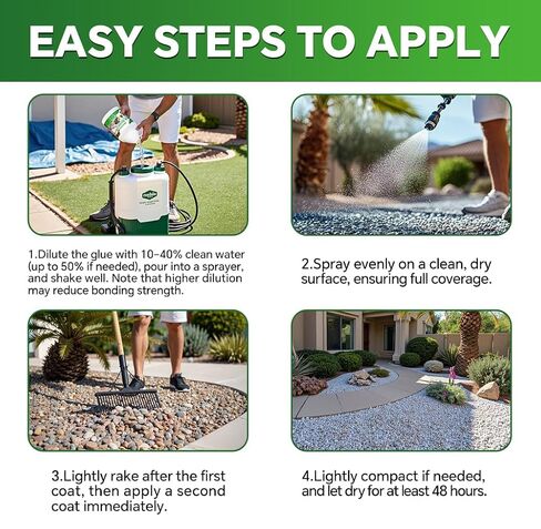 OSBANG Rock Glue 1 Gallon for Landscaping Gravel and Mulch, Spray for Pea Gravel Bark and Stone, Outdoor Granite Binder for Garden Beds and Paths in Saudi Arabia