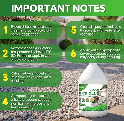 OSBANG Rock Glue 1 Gallon for Landscaping Gravel and Mulch, Spray for Pea Gravel Bark and Stone, Outdoor Granite Binder for Garden Beds and Paths in Saudi Arabia