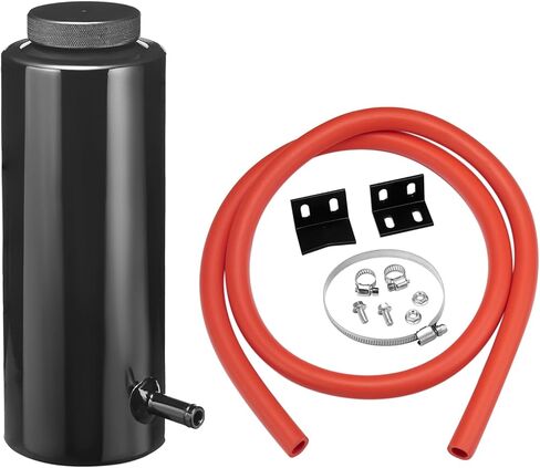 BDFHYK Coolant Overflow Reservoir Tank 1L Expansion Catch Can Universal Radiator Reservoir Polished Aluminum Black in Kuwait
