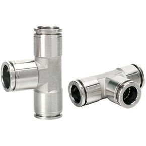 PE 316 الفولاذ المقاوم للصدأ هوائي موصل سريع 4 6 8 10 12 14 16 مللي متر المحملة موصل الخرطوم T نوع ارتفاع ضغط المعدن (316PE-16) in Kuwait