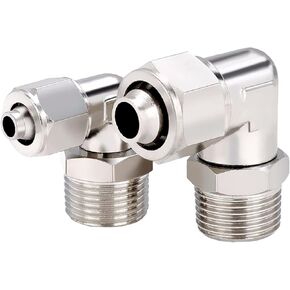 PL سريع تشديد هوائي سريع موصل بولي خرطوم خرطوم الأنابيب 4 6 8 10 12 مللي متر 360 درجة دوارة L الكوع الخارجي الموضوع 1/8 1/4 3/8 1/2(PL10-02) in Kuwait