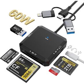 CFexpress Type B Card Reader,8 in 1 Multi CF Express Reader for CFexpress Type B/CF/XD/MS/TF/SD/USB,USB3.2 Gen2 10Gbps CFexpress Memory Card Reader for Windows/Mac/Linux/Android Read 6 Cards and 2 USB in Kuwait