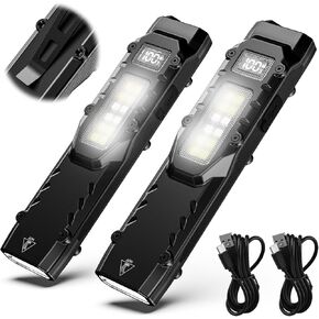 Rechargeable EDC Flashlight,Gifts for Men Dad Him Husband,Stocking Stuffers for Men,1100 LM Portable LED Handheld Flash Light with Clip&Digital Display,Tactical Flashlights for Home,Camping,Emergency in Kuwait