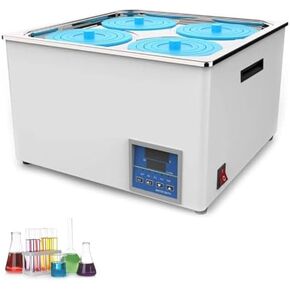 Stainless Steel Digital Thermostatic Water Bath Heater, Lab Water Bath with 4/6 Hole Design, Adjustable Temperature Control, Ideal for Scientific Research and Experiments in Kuwait