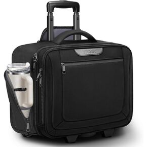 Ytonet Rolling Laptop Bag, Rolling Briefcase for Men Women with Cup Holder, 17.3 Inch Water Resistant Laptop Bag with Wheels, Overnight Roller Computer Bag Laptop Briefcases for Work Travel Business in Kuwait