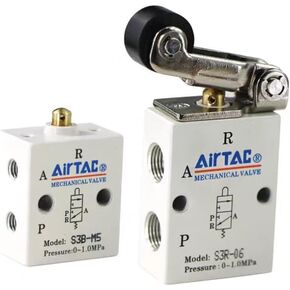 AirTAC Mechanical valve S3B/S3R/S3L/S3V-M5/06/08 two-position three-way control valve reversing gas S3 series Roller Type (S3B-05(M5)) in Kuwait