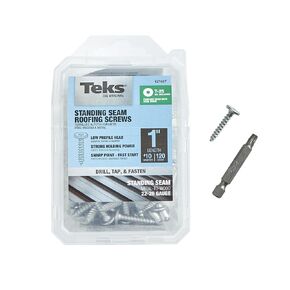 Teks #10 x 1 Inch Standing Seam Panel Roofing Screws, 360 PCS, for Flanged & Clip Systems, Low Profile Flat Pancake Head, Sharp Point Tip, Star Drive Recess, T-25 Bit Included, Zinc Coated Steel in Saudi Arabia
