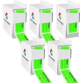 ملصقات فحص ChromaLabel مقاس 1 × 2.25 بوصة لإدارة المخزون، مطبوعة تم فحصها بواسطة الملصقات، أخضر فلوري، 200 لكل صندوق توزيع - علبة مكونة من 5 قطع in Saudi Arabia