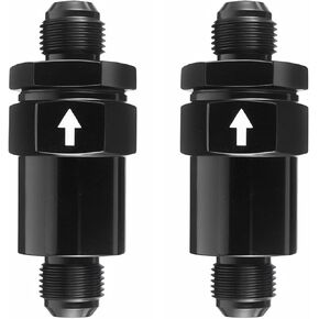 6AN Billet Inline Fuel Filter 30 Micron Anodized Aluminum Black 2PCS in Saudi Arabia