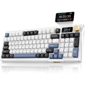 Redthunder K95 لوحة المفاتيح الميكانيكية اللاسلكية ، شاشة TFT ومقبضها ، اتصال برامج الرحلات ، لوحة المفاتيح المخصصة للحشية الساخنة ، الإضاءة الخلفية RGB ، مفاتيح خطية محطمة مسبقًا ، مفاتيح PBT المطبوعة الجانبية ، درجات دراسية وردية. in Kuwait