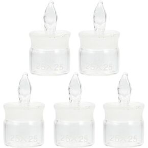 Holibanna 5 قطع زجاجات وزن زجاجية مع غطاء منخفض الشكل 25 × 25 مم لعينات مختبرية وزن الجرار مجموعة أدوات زجاجية كيميائية للتجربة العلمية in Kuwait